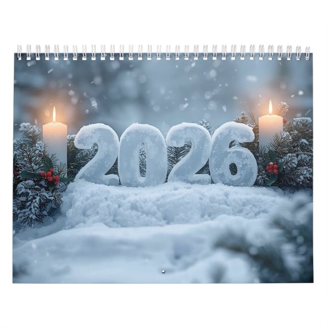 happy new year 2026 snowy calm  kalender (Omslag)
