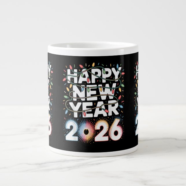 Happy New Year 2026 Sparkle Shirt for Women Jumbo Mugg (Framsidan)