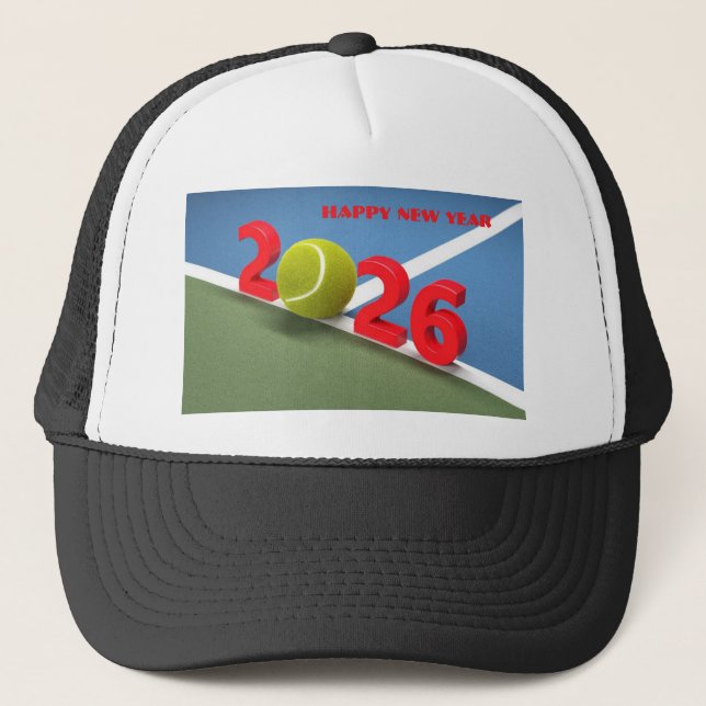 Happy New Year 2026 Sports Tennis Lover-Cap Modern Keps (Framsida)