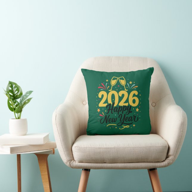 Happy New Year 2026 Throw Pillow | Festive  Kudde (Stol)