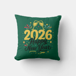 Happy New Year 2026 Throw Pillow | Festive Kudde