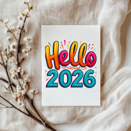 Happy New year 2026 vibrant colorful Card Kort