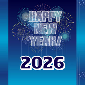 Happy New Year 2026 Vinflaska Etikett