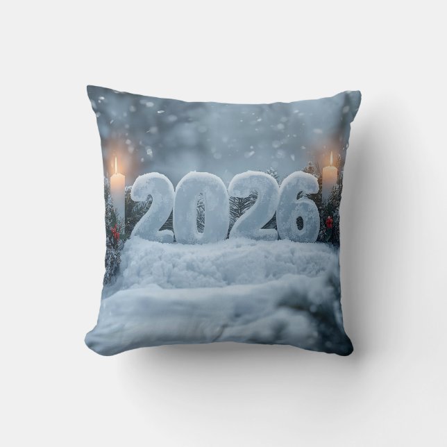happy new year 2026 winter kudde (Framsida)