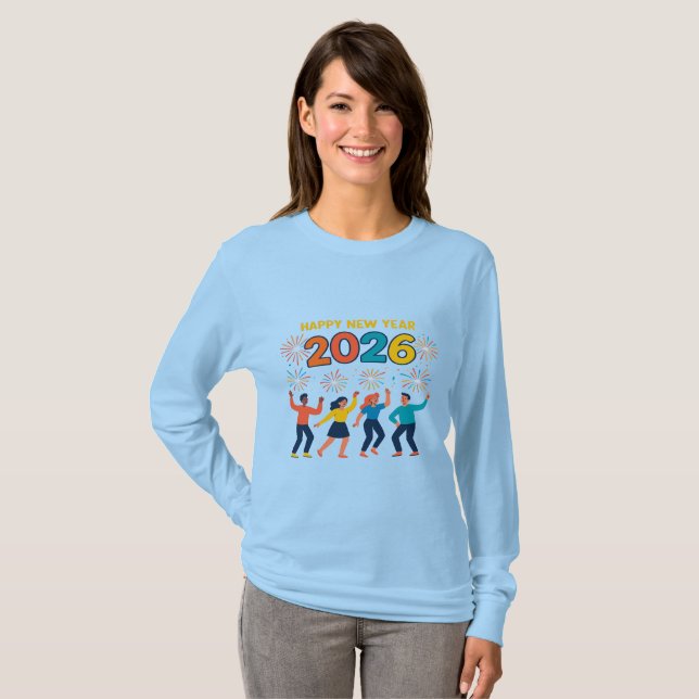 Happy New Year 2026 Women’s Holiday Gift T-Shirt (Hel framsida)