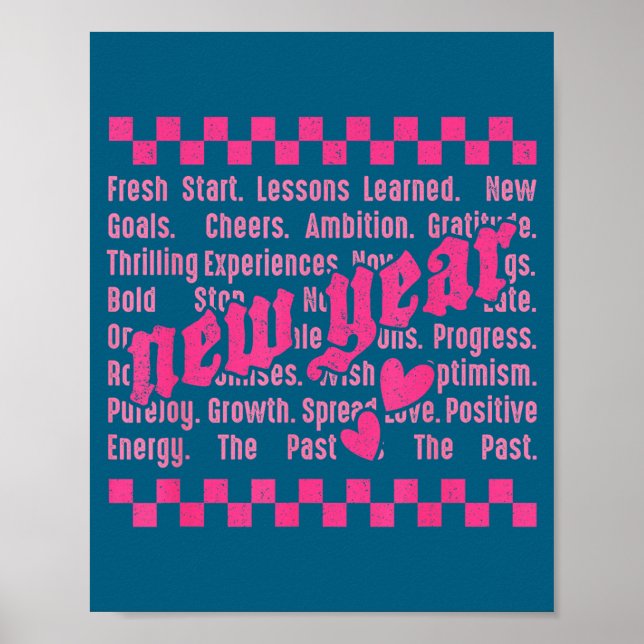 Happy New Year 2026 Words Family Matching New Year Poster (Framsidan)