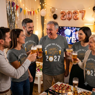 Happy New Year 2027 Beer Celebration Retro T Shirt