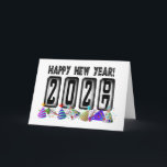 Happy New Year 2027 Odometer  Helgkort<br><div class="desc">* This Odometer New Years Greeting card is available in two size options. * Great for New Years Wishes, also for New Years Party Invitations or New Years 'Thank You' notes. * Add background color of your choice (front and inside the card) * Choose font style, color and size of...</div>