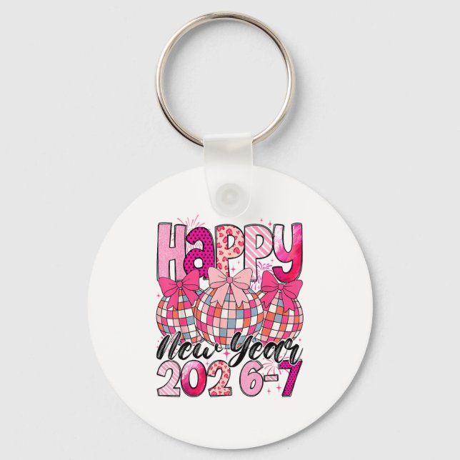 Happy New Year 202-67 Meme Cute Coquette Nk Bow Di Nyckelring (Framsida)