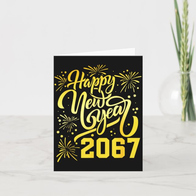 Happy New Year 2067 Funny 67 Six Seven Meme New Ye Kort (Framsida)