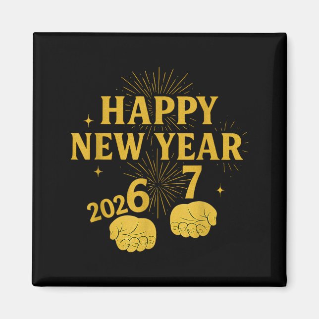 Happy New Year 67 Meme – Funny 2026 Celebration Pa Magnet (Framsidan)