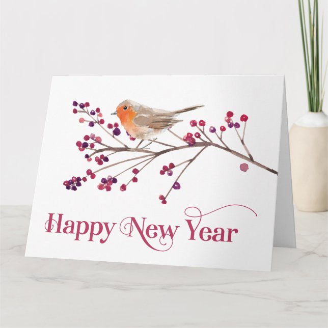 Happy New Year Announcement Holiday Kort (Framsida)