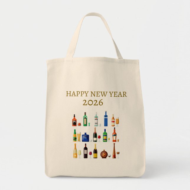Happy New Year  Bag Tygkasse (Framsidan)