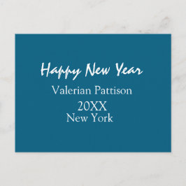 Happy new year blue name place year boho simple  helg vykort