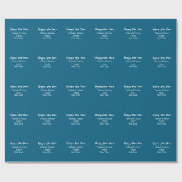 Happy new year blue name place year boho simple  presentpapper