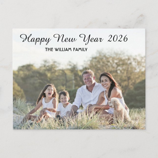 Happy New Year Calligraphy 2 Photo  Helg Vykort (Framsida)