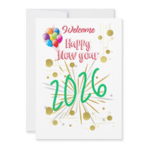 Happy New year Card 2026 Simple and Beautiful