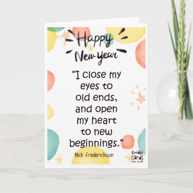 Happy New Year Card Kort (Framsida)
