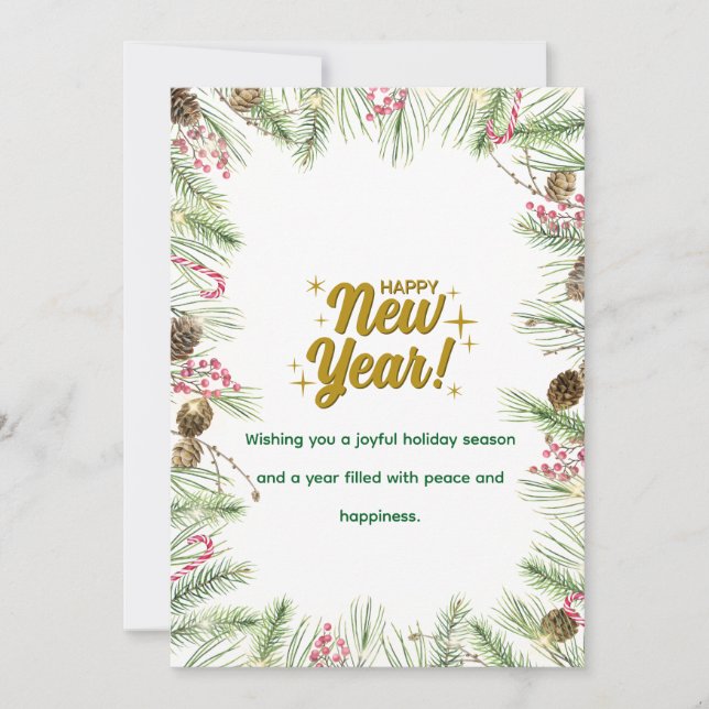 Happy New Year Card | Modern Minimal Design Julkort (Framsida)
