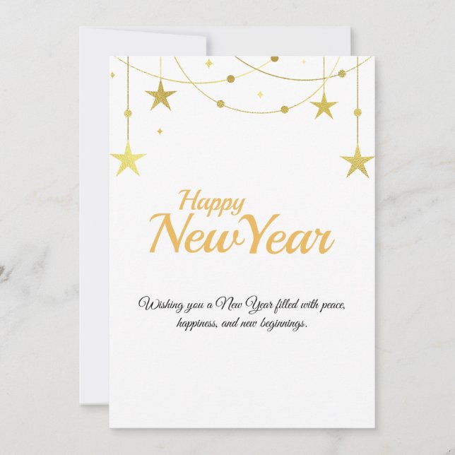 Happy New Year Card | Modern Minimal Design Julkort (Framsida)