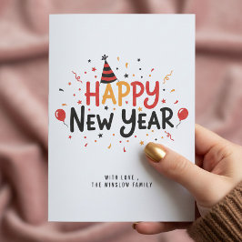Happy New Year Card – Personalized Name or Family Julkort