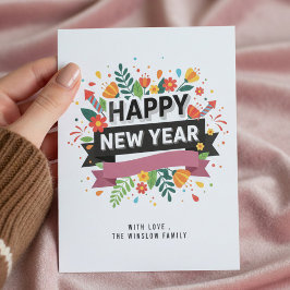 Happy New Year Card – Personalized Name or Family Julkort