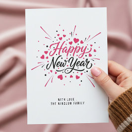 Happy New Year Card – Personalized Name or Family Julkort