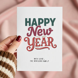 Happy New Year Card – Personalized Name or Family  Julkort