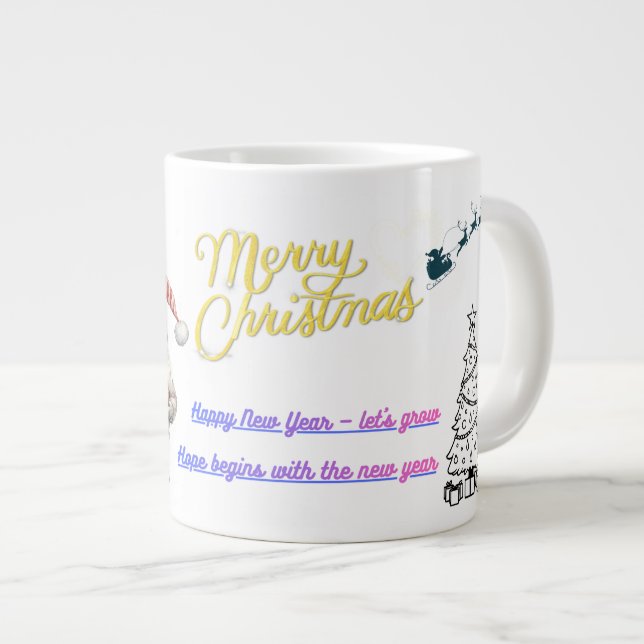 Happy New Year Celebration Mug Jumbo Mugg (Framsida höger)