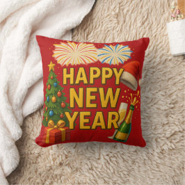 Happy New Year Celebration Sticker Kudde