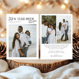 Happy New Year Cheer Modern Family 4 Photo Collage Julkort