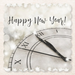 Happy New Year Clock at Midnight Underlägg Papper