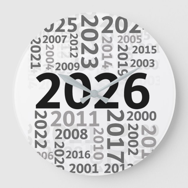 Happy New Year Countdown Wall Clock Stor Klocka (Framsida)