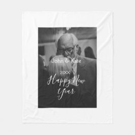 Happy new year couple photo name year black white  fleecefilt