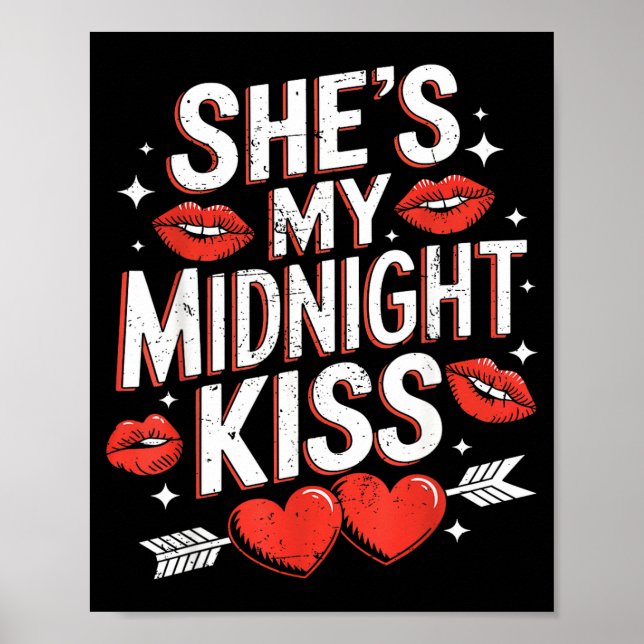 Happy New Year Couples She's My Midnight Kiss Vale Poster (Framsidan)