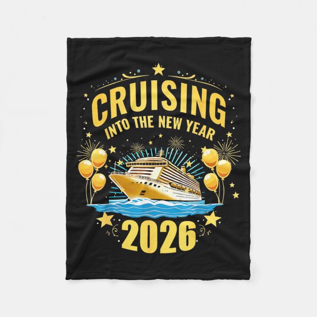 Happy New Year Cruise 2026 Party Trip Cruising Int Fleecefilt (Framsidan)