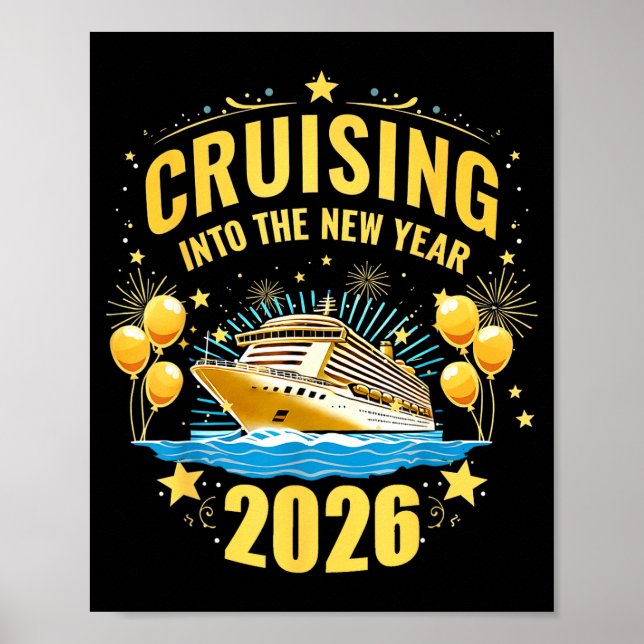 Happy New Year Cruise 2026 Party Trip Cruising Int Poster (Framsidan)