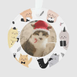 Happy New Year Custom Cat Photo Ornament
