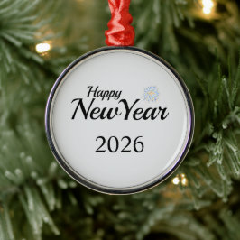 Happy New Year Custom Present Julgransprydnad Metall