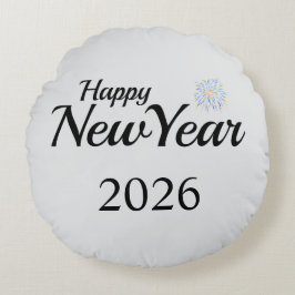 Happy New Year Custom Present Rund Kudde
