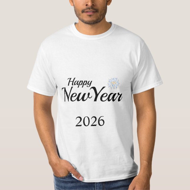 Happy New Year Custom Present T Shirt (Framsida)