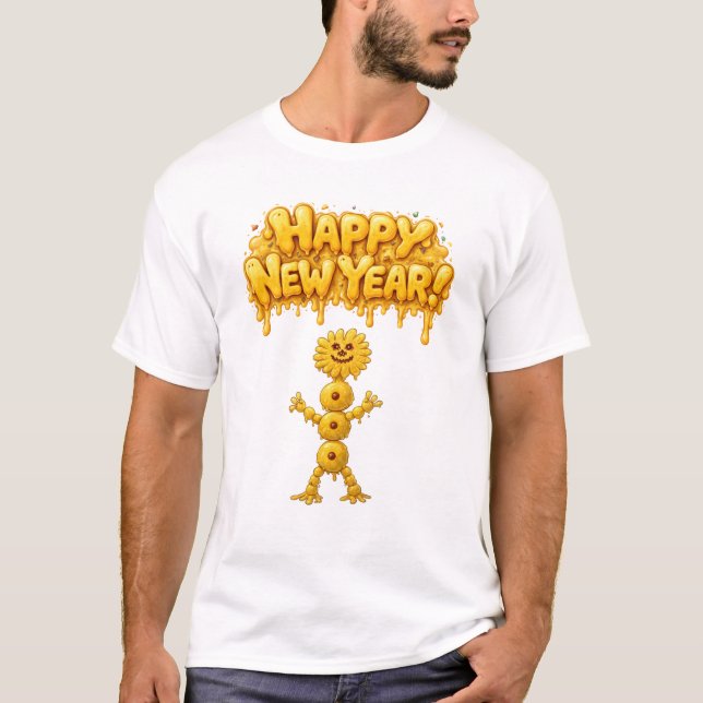 Happy New Year Earwax Monster T Shirt (Framsida)