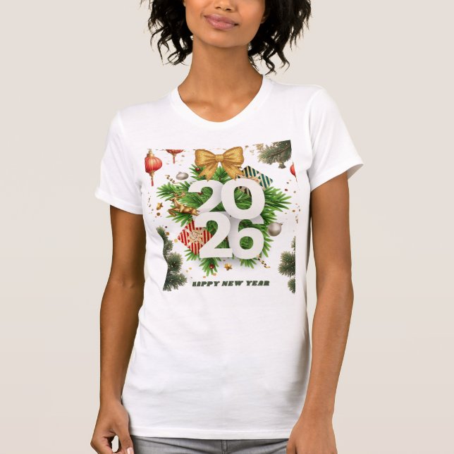Happy New Year – Festive Christmas Toys, Ornaments T Shirt (Framsida)