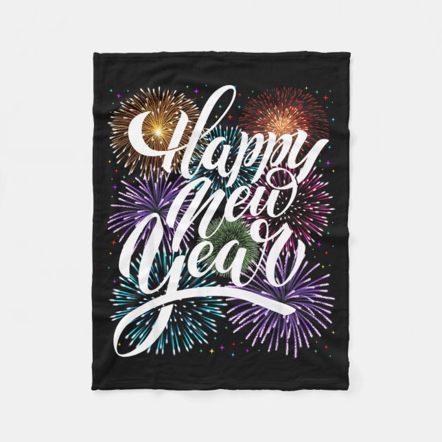 Happy New Year Firework Family Matching Men Women  Fleecefilt (Framsidan)