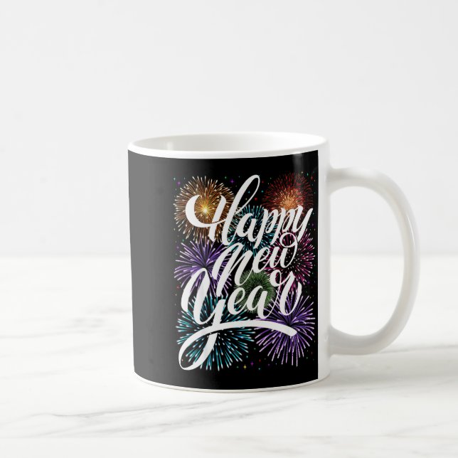Happy New Year Firework Family Matching Men Women  Kaffemugg (Höger)