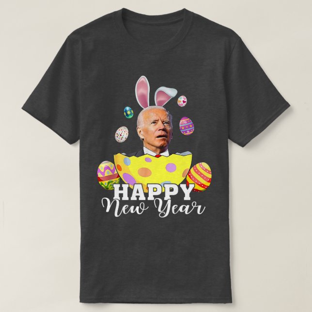 Happy New Year Funny Joe Biden Easter Holiday Vint T Shirt (Design framsida)
