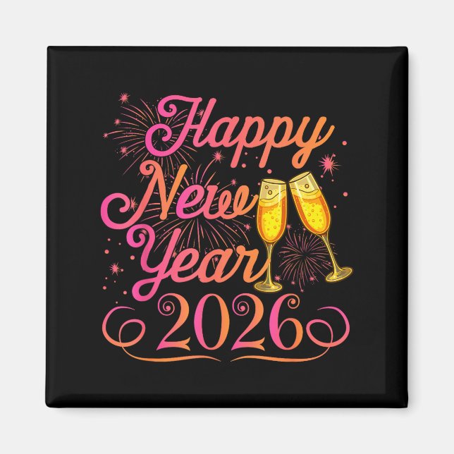 Happy New Year Funny Matching Family New Years Eve Magnet (Framsidan)