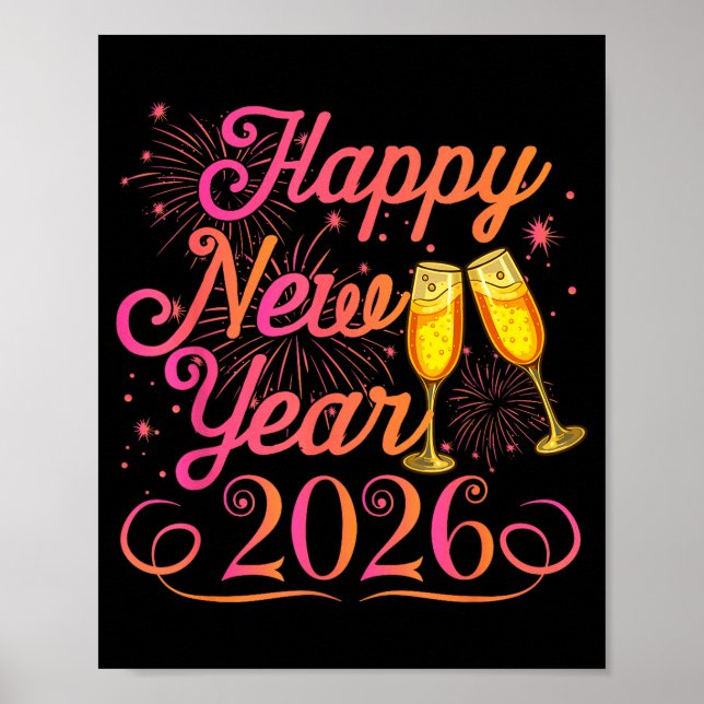 Happy New Year Funny Matching Family New Years Eve Poster (Framsidan)