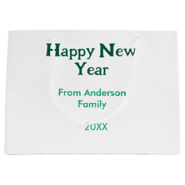 Happy new year green add family name year simple 