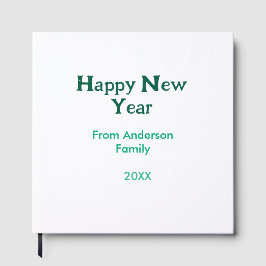 Happy new year green add family name year simple  gästböcker